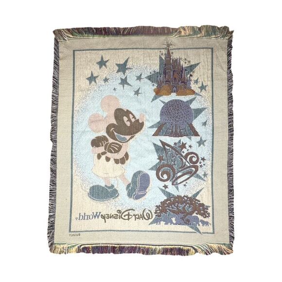Vintage Walt Disney World Tapestry Throw Blanket - 60” x 50” - Picture 4 of 8